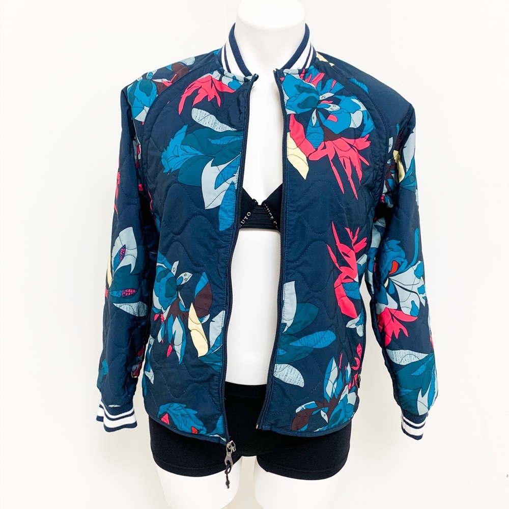 Joy Lab JoyLab Blue Pink Floral Jacket Bomber